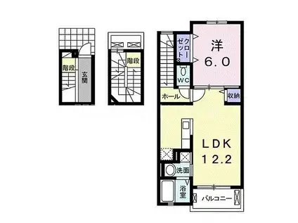 京阪本線 大和田駅(大阪) 徒歩13分 3階建 築11年(1LDK/3階)の間取り写真
