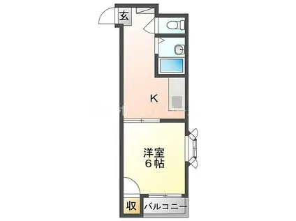 京阪本線 大和田駅(大阪) 徒歩4分 4階建 築28年(1K/4階)の間取り写真