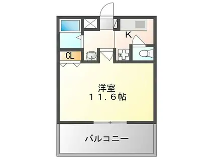 京阪本線 西三荘駅 徒歩7分 10階建 築19年(1K/10階)の間取り写真