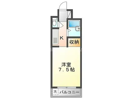 京阪本線 西三荘駅 徒歩7分 6階建 築26年(1K/3階)の間取り写真