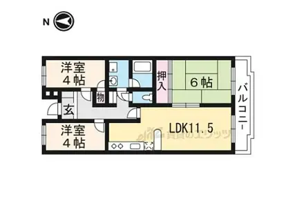 プルーリオン亀岡(3LDK/2階)の間取り写真