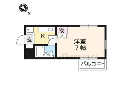 ル・モンド三宅(1K/2階)の間取り写真