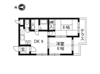 ヴィラ広沢(2LDK/1階)の間取り写真