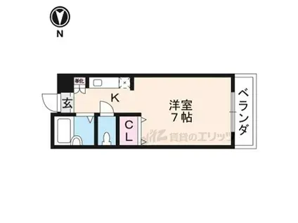 加賀山コーポ 6棟(ワンルーム/3階)の間取り写真