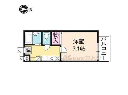 京福電気鉄道嵐山本線 蚕ノ社駅 徒歩6分 4階建 築29年(1K/1階)の間取り写真