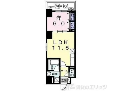 ブリーゼ(1LDK/9階)の間取り写真