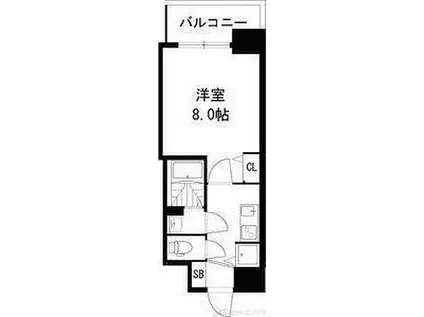 ディームス江坂(1K/11階)の間取り写真