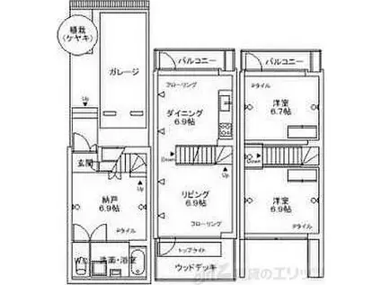 BOSCO(2SLDK/1階)の間取り写真