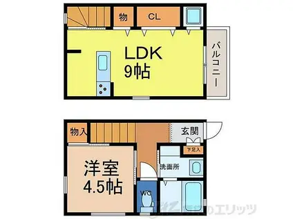 DS宮田町タウンハウス(1LDK)の間取り写真