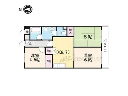 大川マンション(3DK/4階)の間取り写真