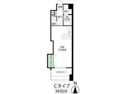 パストラーレ江坂(ワンルーム/10階)の間取り写真