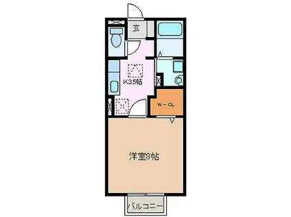 三岐鉄道三岐線 大矢知駅 徒歩13分 2階建 築15年(1K/2階)の間取り写真