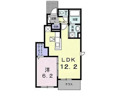 アンジュ(1LDK/1階)の間取り写真