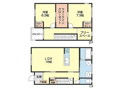 JR紀勢本線 宮前駅 徒歩28分 2階建 築1年(2LDK)の間取り写真