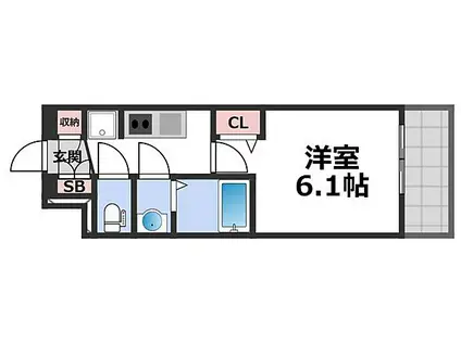 メインステージ天王寺サイドシティ(1K/2階)の間取り写真