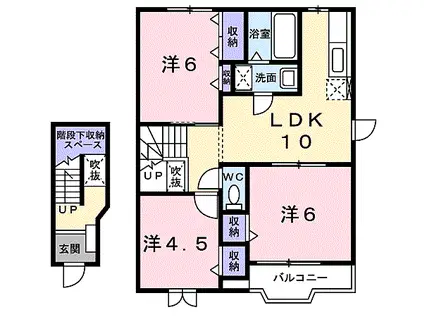 アウローラ II(3LDK/2階)の間取り写真