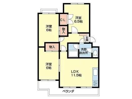 フォーシーズン和歌山I(3LDK/2階)の間取り写真