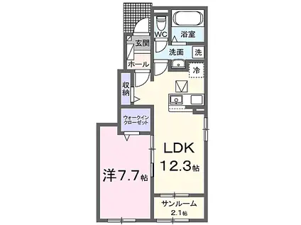 JR阪和線 紀伊駅 徒歩56分 2階建 新築(1LDK/1階)の間取り写真