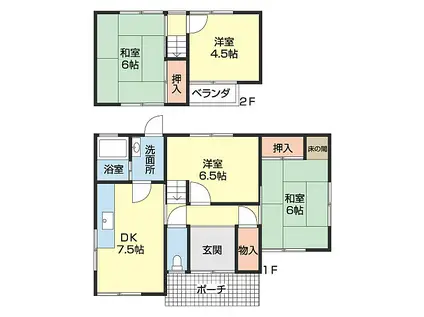 JR紀勢本線 紀三井寺駅 徒歩29分 2階建 築46年(4DK)の間取り写真