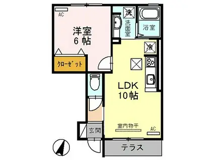 D-ROOM TOKI(1LDK/1階)の間取り写真