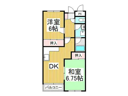 エクセルコーポ戸倉(2DK/4階)の間取り写真