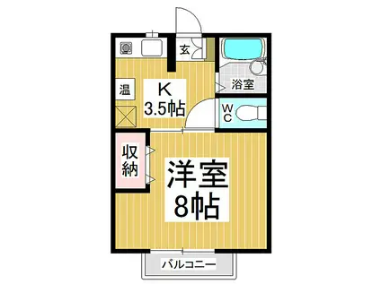 ピュアコーポコメムラA.B(1K/2階)の間取り写真