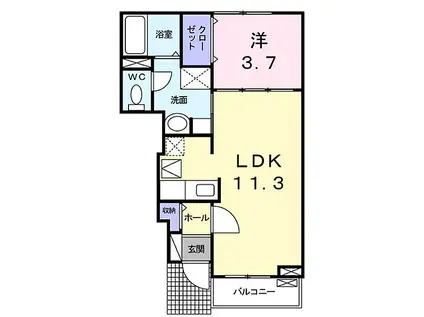 JR信越本線 安茂里駅 徒歩21分 2階建 築16年(1LDK/1階)の間取り写真