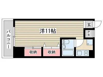 メイナー新神戸(ワンルーム/3階)の間取り写真