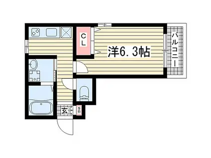 アビタ神戸元町(1K/1階)の間取り写真