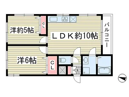 コージコートPARTII(2LDK/1階)の間取り写真