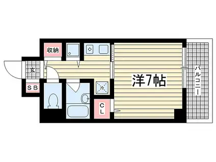 リーガルコート明和(1K/3階)の間取り写真