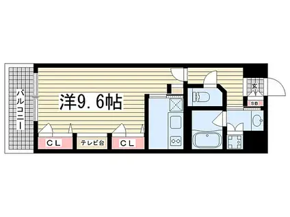 KAISEI新神戸第2ウエスト(1K/6階)の間取り写真