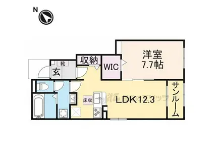 JR東海道・山陽本線 南草津駅 徒歩26分 2階建 築1年(1LDK/1階)の間取り写真