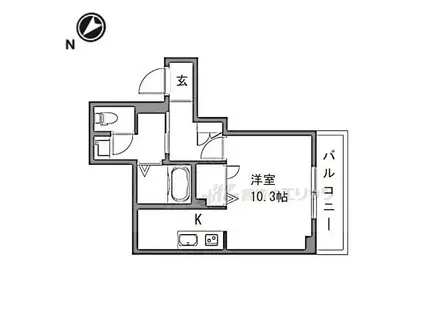 エアフォルク河原(ワンルーム/3階)の間取り写真