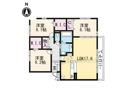 JR東海道・山陽本線 南草津駅 徒歩32分 3階建 築8年(3LDK/3階)の間取り写真