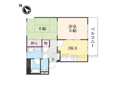 ロイヤルハイツYAMAMOTO(2DK/1階)の間取り写真