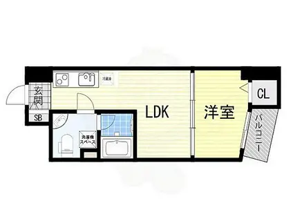 ルクレ江坂(1LDK/8階)の間取り写真