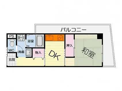 クリーンハイツ・助松(1DK/2階)の間取り写真