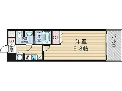 KDXレジデンス難波南(1K/8階)の間取り写真
