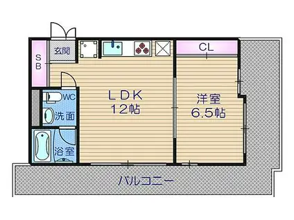 グラスホッパー(1LDK/4階)の間取り写真