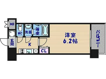 スプランディッド難波(1K/11階)の間取り写真