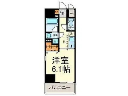 名古屋市営名城線 黒川駅(愛知) 徒歩3分 10階建 築7年(1K/4階)の間取り写真