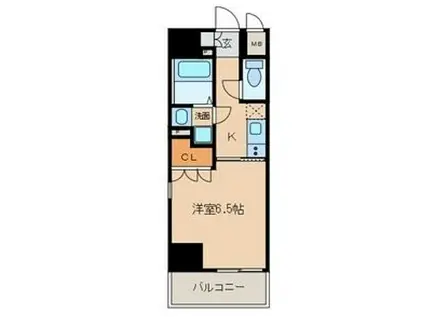 名古屋市営名城線 黒川駅(愛知) 徒歩3分 10階建 築7年(1K/2階)の間取り写真