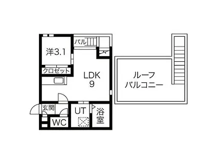名鉄瀬戸線 森下駅(愛知) 徒歩4分 2階建 築8年(1LDK/2階)の間取り写真
