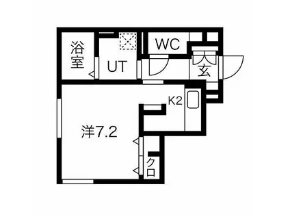 名古屋市営東山線 今池駅(愛知) 徒歩8分 5階建 築6年(ワンルーム/2階)の間取り写真