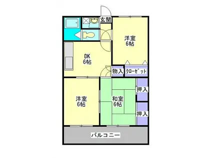 日の出マンション(3DK/2階)の間取り写真