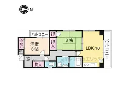 フローラみずほ(2LDK/4階)の間取り写真