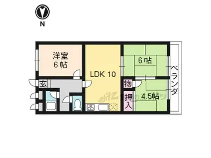 紀之國屋ビル(3LDK/3階)の間取り写真