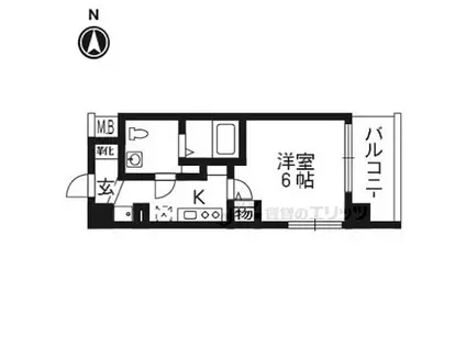 エストーネ京都二条405(1K/4階)の間取り写真