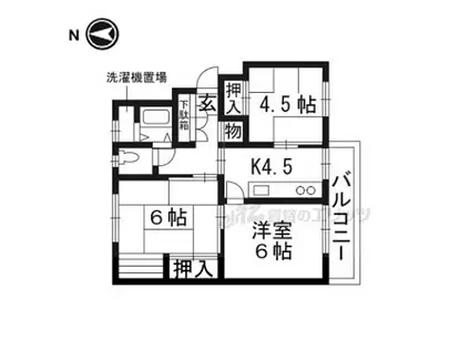 鳥羽街道団地G棟(3DK/2階)の間取り写真